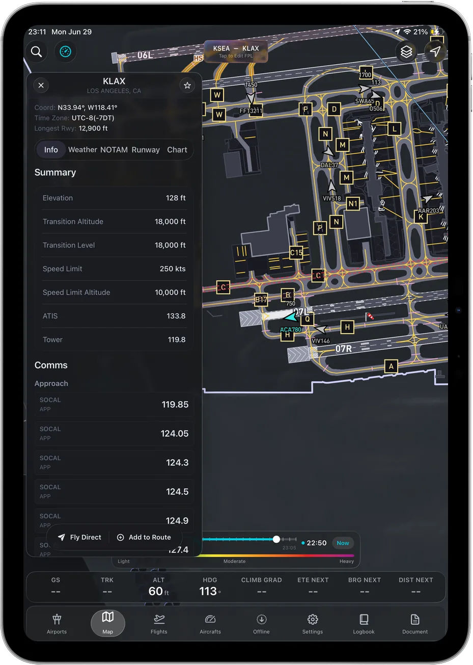 Debrief screen